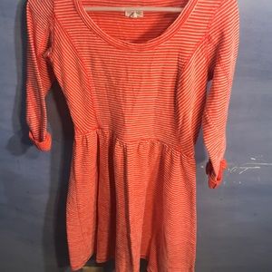 Maison Jules short orange and white dress